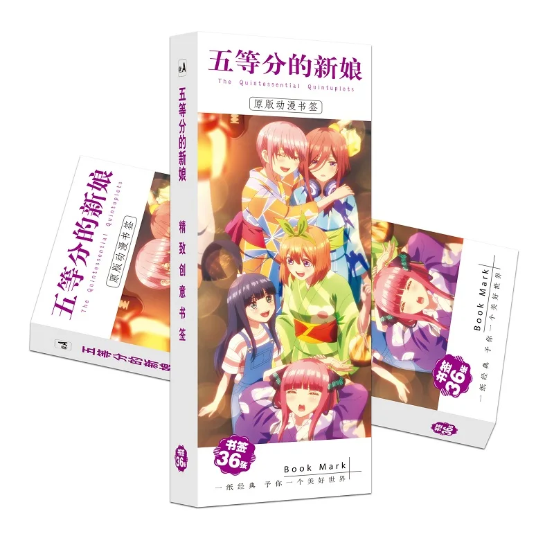 New 36Pcs/Set Anime The Quintessential Quintuplets Paper Bookmark Book Holder Message Card Fans Gift