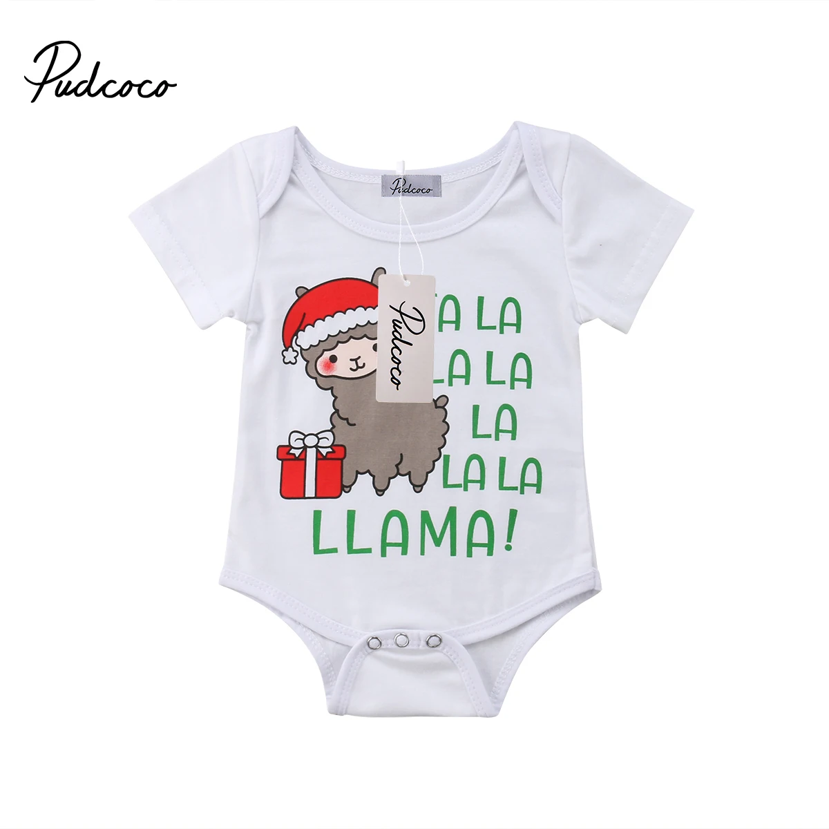 

2018 Brand New Newborn Toddler Infant Baby Girl Boy Christmas Romper Alpaca Jumpsuit Outfits Short Sleeve Clothes Casual Sunsuit