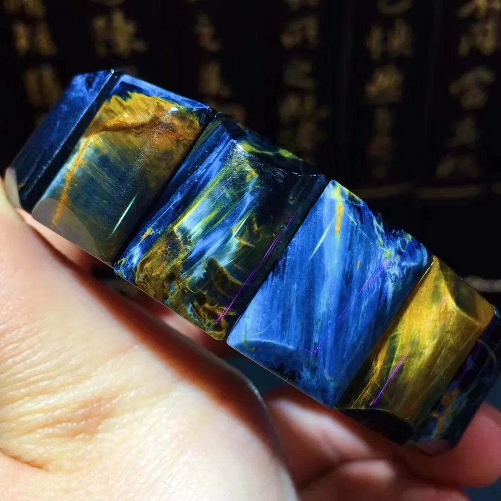 

Natural Blue Pietersite Bangle Bracelet Namibia Gemstone Barrel 18x13.3x6mm Rectangle Bead Woman Man Love Gift Bracelets AAAAA