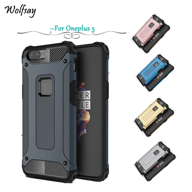 

Wolfsay Case For Oneplus 5 Cover Slim Armor Anti-Shock Silicone Hard PC Phone Case For Oneplus 5 Case For Oneplus 5 Fundas