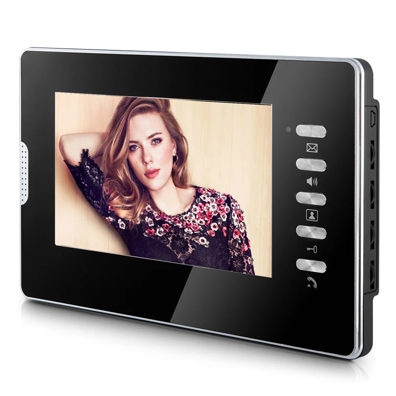 

FREE SHIPPING 4-pin 4 wire Wired 7" TFT LCD Color Screen Video Door Phone Intercom Indoor Monitor Black Panel Wholesale