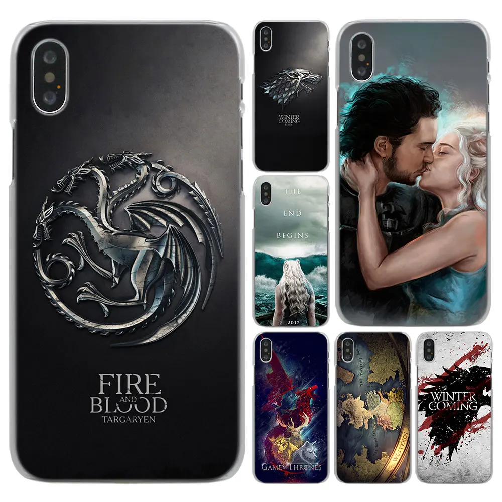 

Game of Throne jon Snow Design Transparent Case Cover for Apple iPhone X Xs XR Xs MAX 6 6s 7 8 Plus SE 5S Phone Hard PC Shell