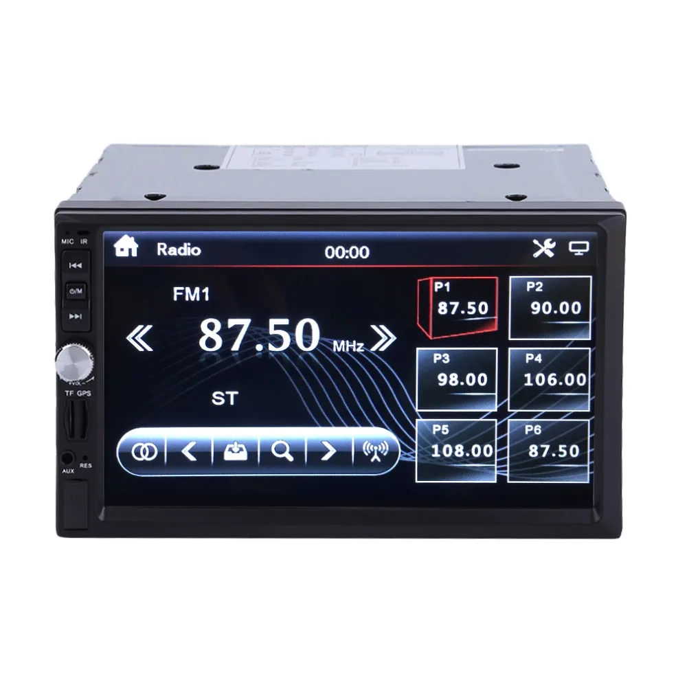 

7 Inch HD 2 Din Bluetooth In-Dash Car Radio Stereo Audio MP5 DVD Player Support USB TF AUX Rearview Camera UK Plug 7021G