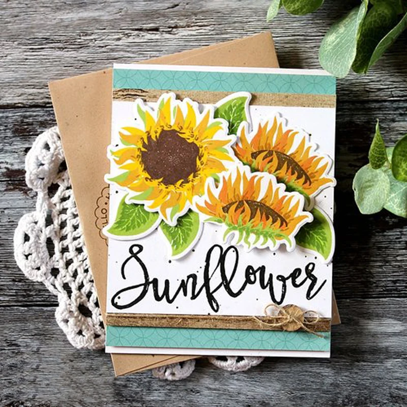 

New Layering Sunflowers Transparent Clear Silicone Stamp/Seal DIY Scrapbooking/Photo Album Decorative Card Making Stamp 6X8inch