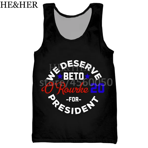 Love vote Beto О 'раурке 3D Печатный Топ на бретелях для мужчин модный крутой топ на бретелях для мужчин и женщин топ-Бюстгальтер на бретельках дизайн - Цвет: 2