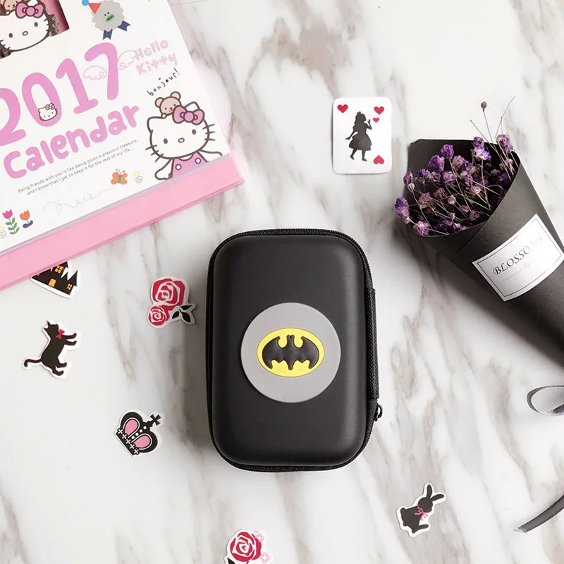 Мультяшная мини-гарнитура коробка для наушников USB кабель Органайзер на молнии защитный чехол для наушников сумка для хранения наушников Кошелек для монет - Цвет: Batman