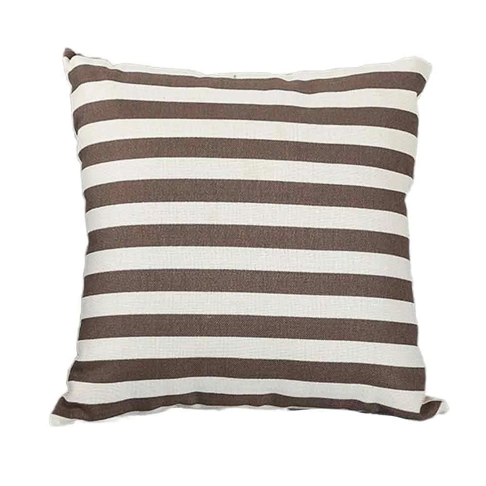 Square Striped Print Cushion Covers Soft Cotton Linen Pillowcase Sofa Bed Waist Throw Pillow Cover Home Decoration 45cm*45cm