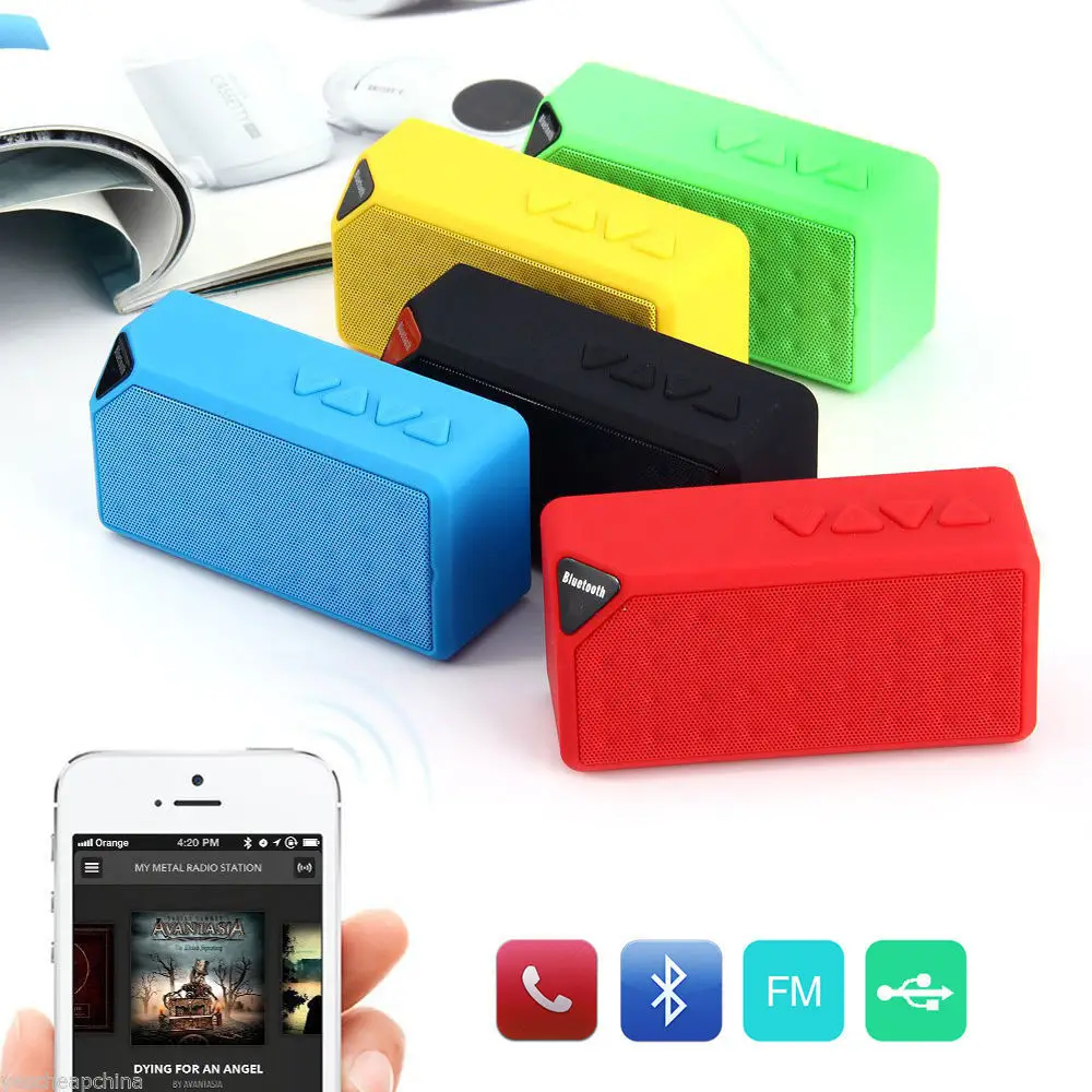 Original Newest X3 Mini Wireless Speaker Support USB/FM Radio/TF Card Built-in Microphone For Android/IOS Phones
