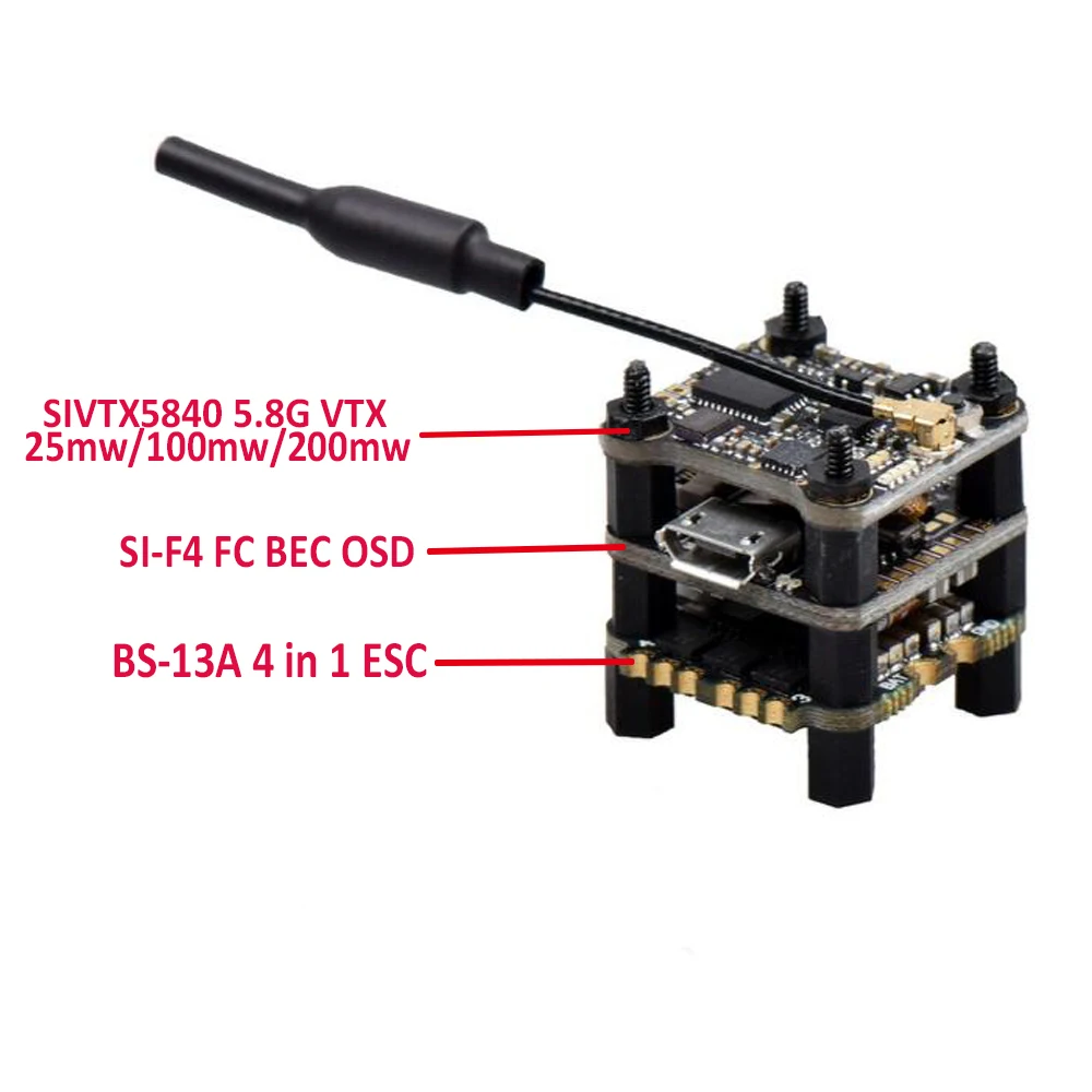 F4 Flytower SIF4 полета Управление w/ BEC 2A ESC BS 13A 2 4S 4IN1 + SIVTX 5840 25/100/200 мВт Передатчик