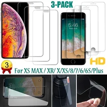 3-PACK protective glass for iPhone 6 6S 7 8 plus X glass on iphone 7 6 8 X R XS MAX screen protector iPhone7 6 screen protection bulk buy dritz beading pins size 14 7 8 250 pkg 89 6 pack