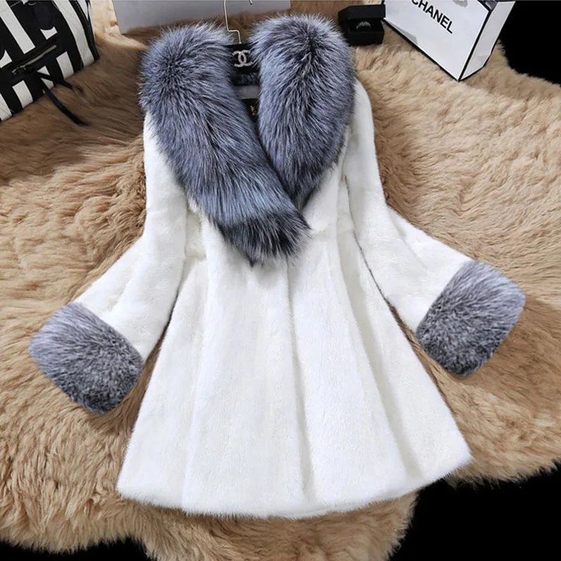 Fur Coat Women New Winter Faux Fur Coat Mink Medium Long Jackets Female Thick Warm Artificial Fox Luxury Fur Coats Plus Size 4XL Fur Coat Women New Winter Faux Fur Coat Mink Medium Long Jackets Female Thick Warm Artificial Fox Luxury Fur Coats Plus Size 4XL