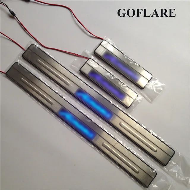 

led auto door sill scuff plates strip for Nissan Almera G15 G11 2012-2016 2018 accessories illuminated sills guards thresholds