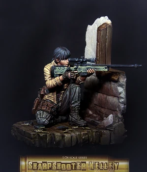 

Resin Kits 1/ 24 75 mm modern sniper rifle woman sniper 75 mm Resin Model DIY TOYS new