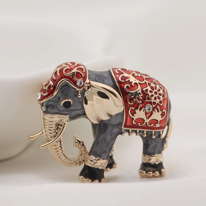 

UALGL Fashion Joyeria De Moda Enamel Pin Elephant Brooch Elegant Lapel Pin Men Broche Vintage Antique Brooches For Women Jewelry