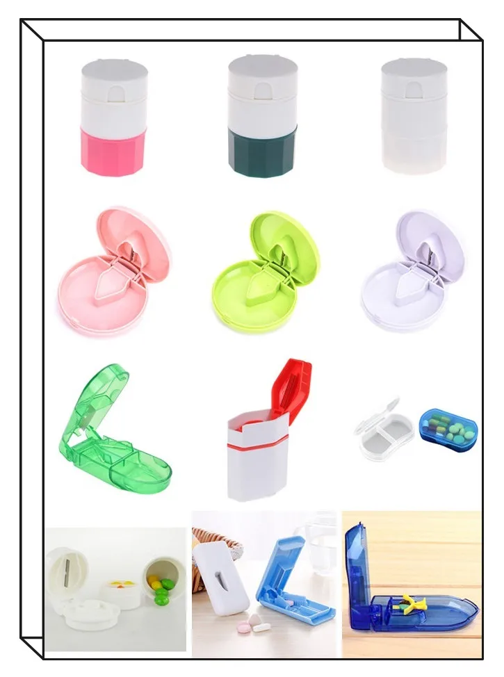 

Portable Weekly Pill Holder Pill Cutter Box Medicine Tablet Cutter Splitter Pill Cutter Box Convenient Drug Box