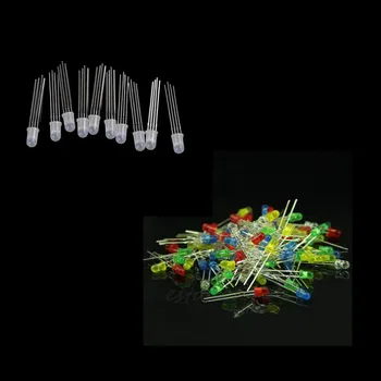 

100pcs 5mm Led Diode Light Assorted Kit Green Blue White Yellow Red Component Diy Kit 5colors