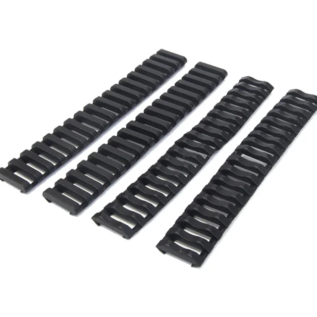 MP 7" Picatinny Ladder Quad Rail Covers Rubber Rail Covers Black/Dark