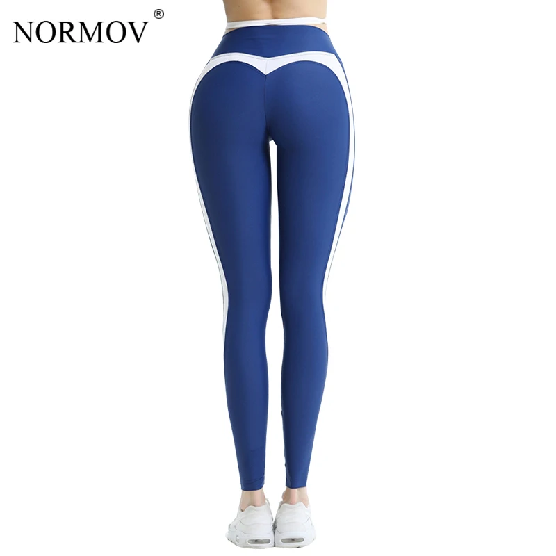 Normov Sexy Heart Push Up Leggings Women High Waist Patchwork Solid Classic Trousers Female