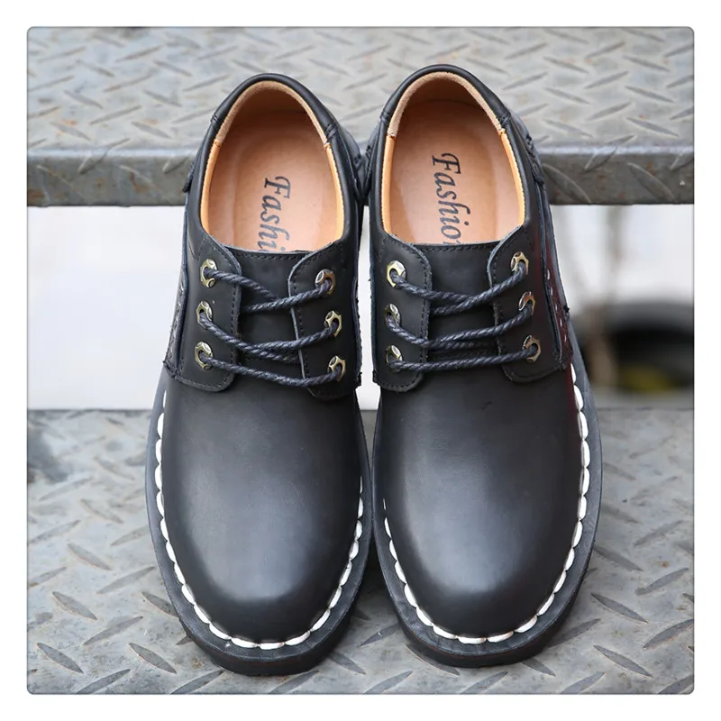 URBANFIND/деловая мужская повседневная обувь из натуральной кожи; Качественная мужская обувь для взрослых; сезон весна-осень; мужские оксфорды на шнуровке с круглым носком