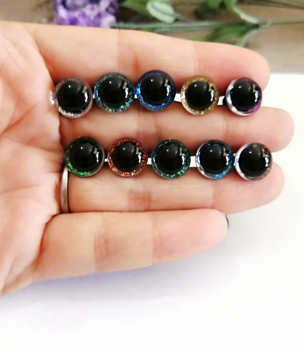 200 компл./лот diy 9 мм/10 мм/11 мм/12 мм маленькие круглые пластиковые прозрачные для