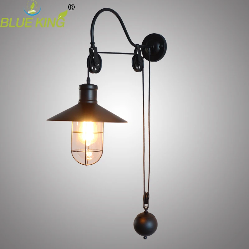 Brand new adjustable braided electrical cord Loft retro wall lamp