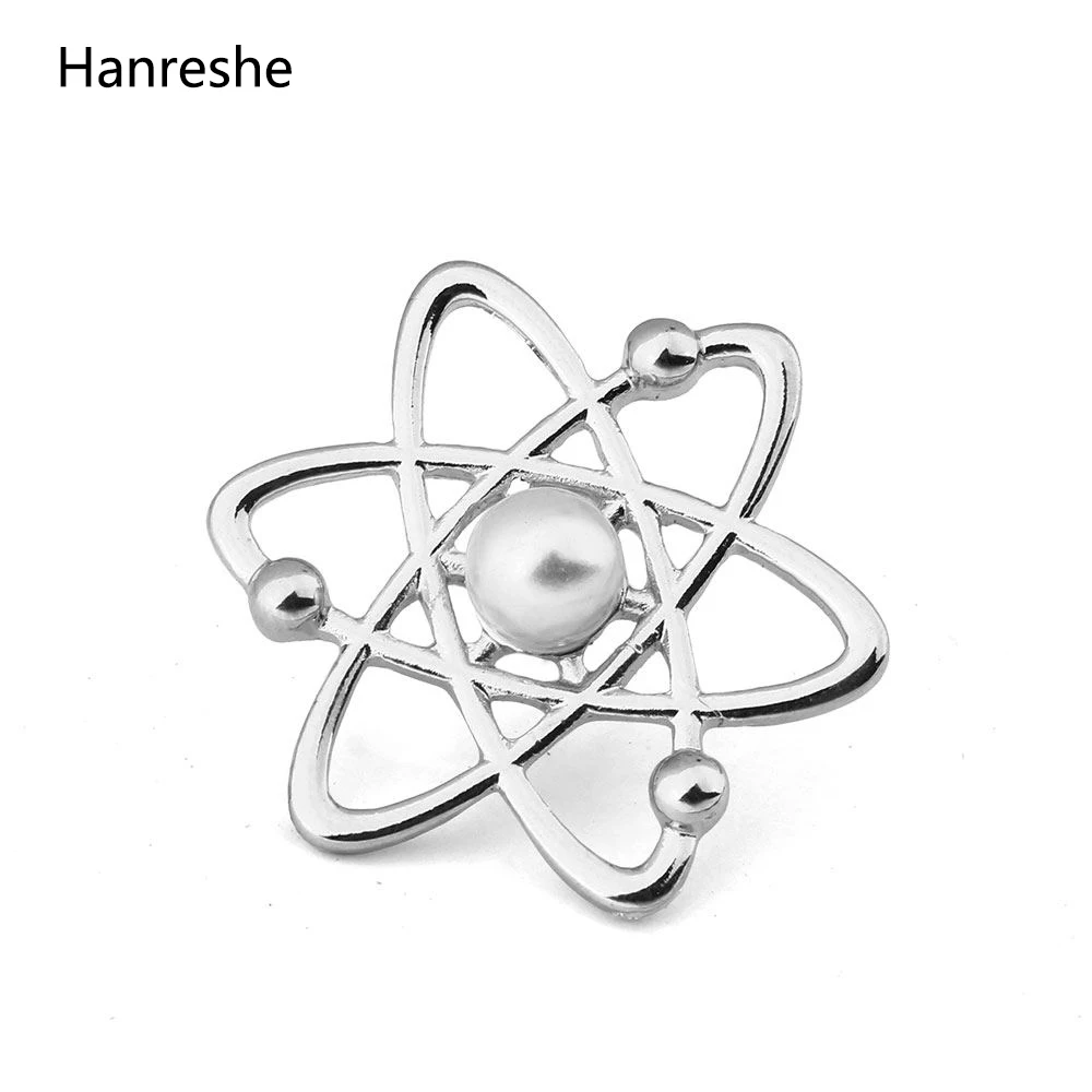 Модная атомная мелекула булавка с символом науки брошь, жемчужная научная брошь с символом, Протон Нейтрон ядро Ювелирные изделия Подарочные Броши для женщин