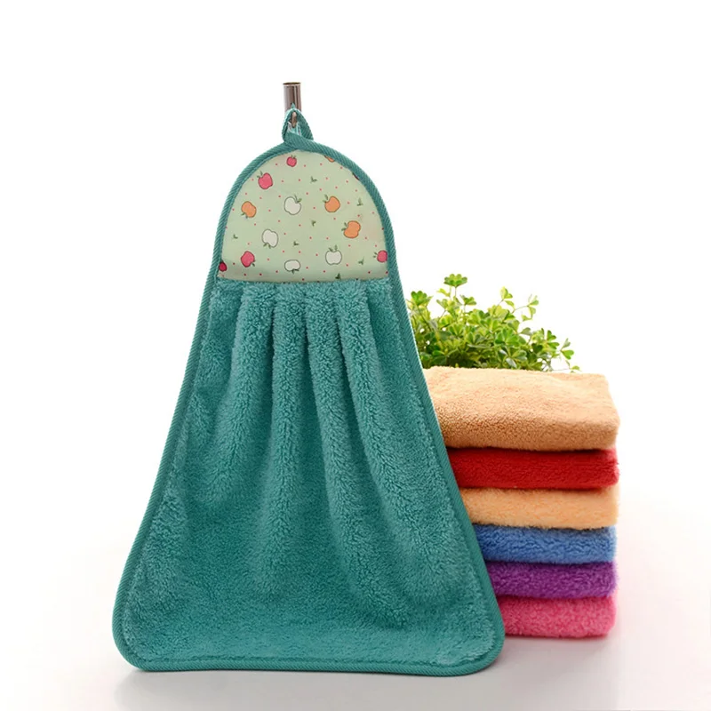 

Soft Microfiber Hand Towel Bathroom Kitchen Hanging Cloth Household Coral Velvet Towel For Kids Kindergarten Travel Accessories
