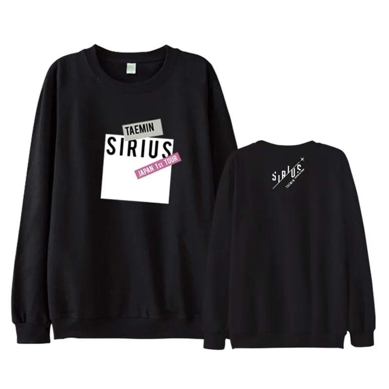 

kpop SHINee Li Taimin 1st TOUR SIRIUS concert support around the same paragraph round neck sweatshirt plus velvet thin