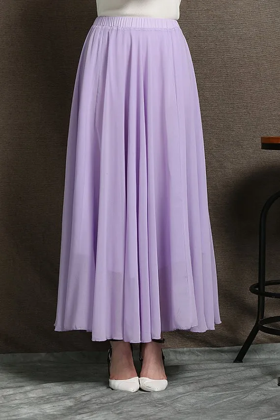 lilac long skirt