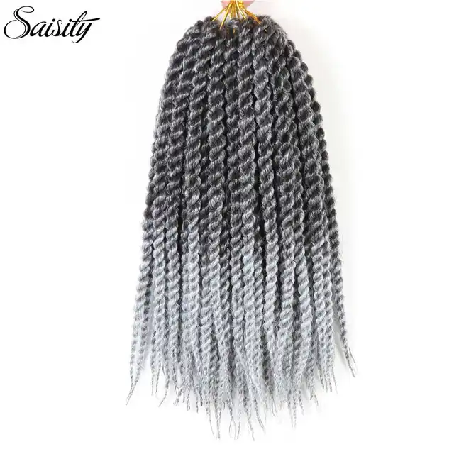 Us 4 05 55 Off Saisity Havana Mambo Twist Silver Grey Hair Weave Synthetic Crochet Braids Curly Crochet Hair Ombre Braiding Hair Extension In Havana