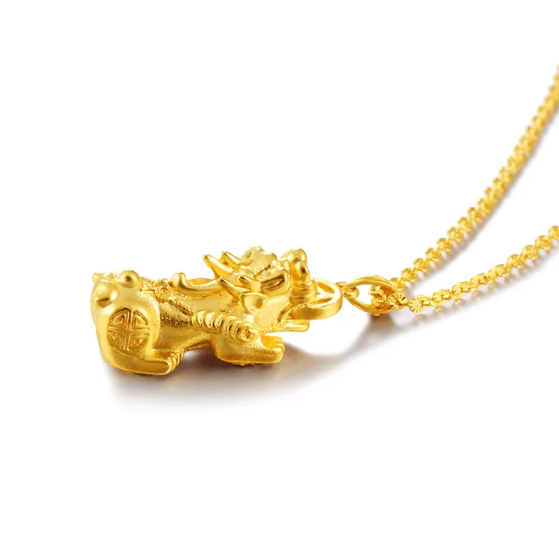 Модные популярные золотого песка мужское ожерелье деньги Храбрые войска кулон медь 24 k позолоченные ювелирные изделия, аксессуары