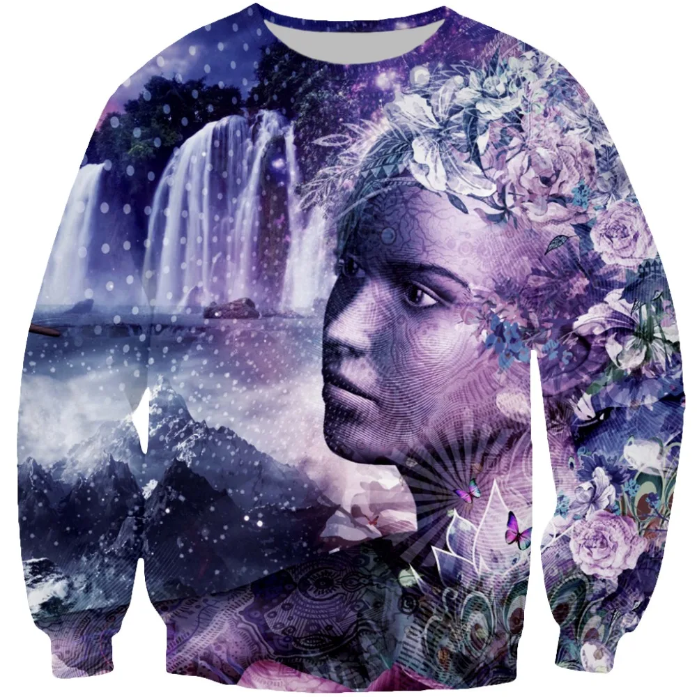 

YX Girl Plus size 7XL Nature Vibes Clothes Women Men 3d Print Flower Printing Sweatshirt Long Sleeve Pullover Tracksuit Tops