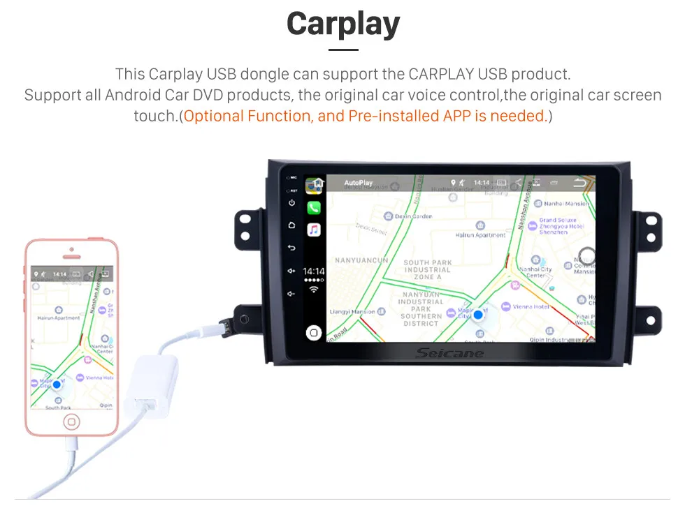 Seicane " 2Din Android 8,1 автомобильный радиоприемник для Suzuki SX4 2006-2011 2012 gps навигация мультимедийный плеер Поддержка DVR AUX Wifi-OBDII