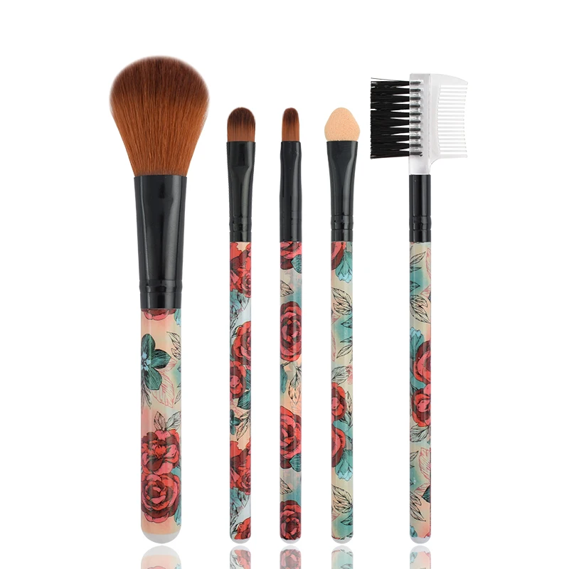 

5 PCS Mini Colorful Flower Makeup Brushes Makeup Beauty Tools Various Styles and Portable 5 Sets