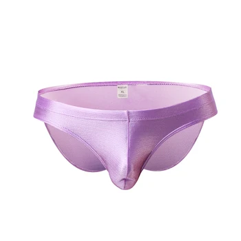 

WOXUAN Brand Man Sexy Nylon Seamless Bulge Pouch Briefs Underwear Gay Male Silk Slips Bikinis Briefs Panties