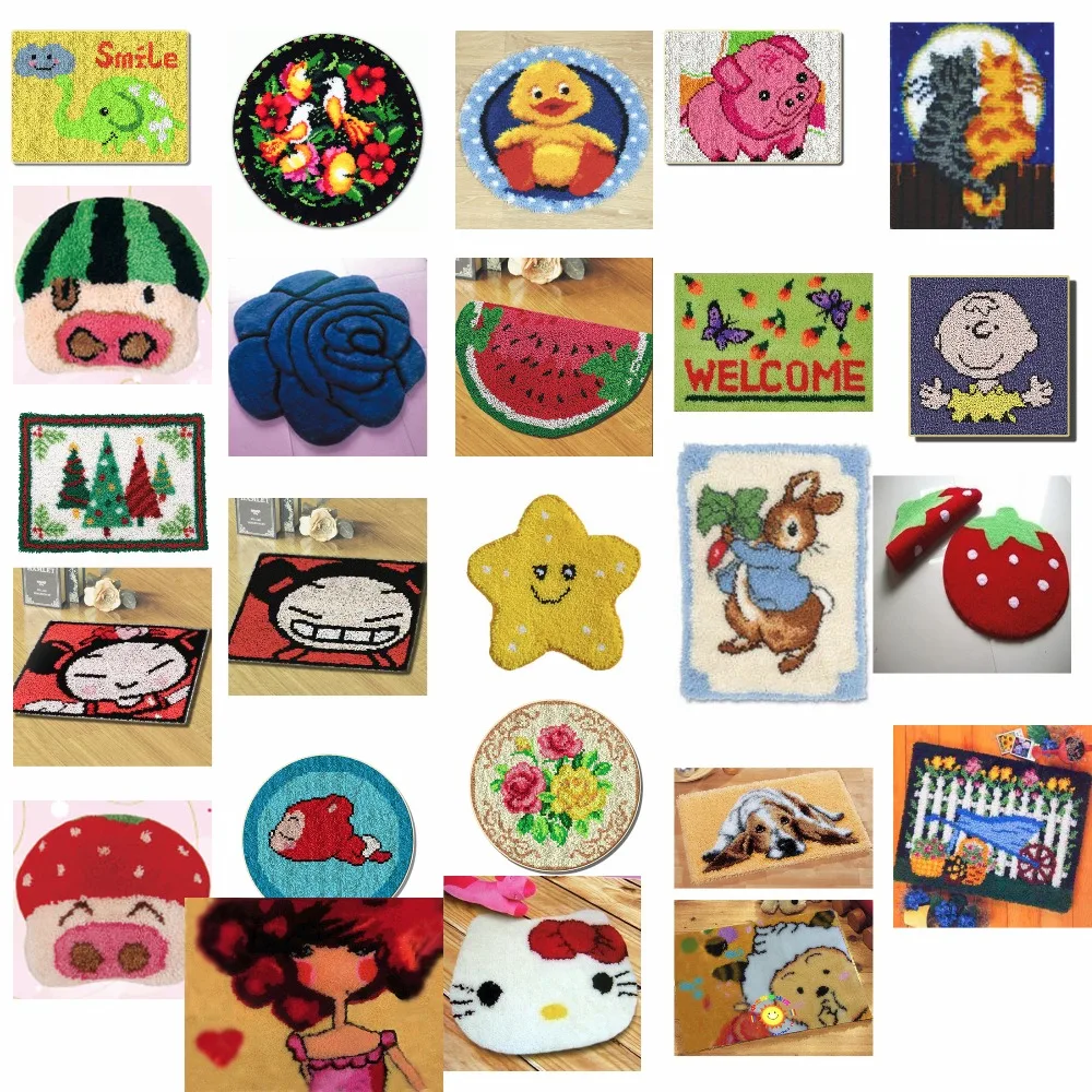 

CAT 2 NEWS shipping Latch Hook Kit Rug Cushion Pillow Mat DIY Craft Flower Cross Stitch Needlework Crocheting Rug Embroidery