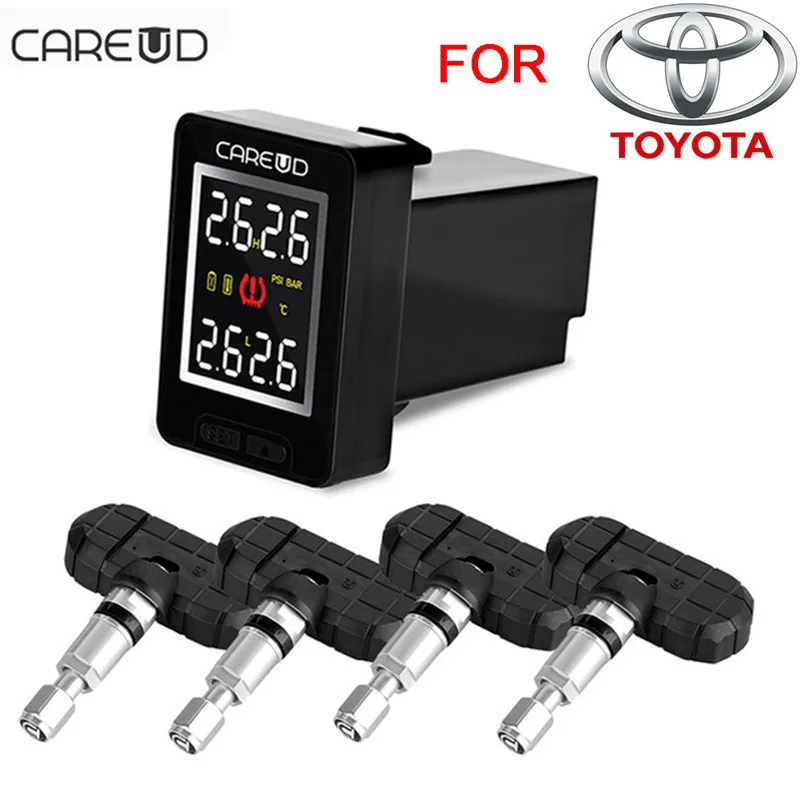 

U912 TPMS for Toyota Car Tire Pressure Wireless Monitoring System LCD Display Embedded Monitor with 4 Internal Sensors