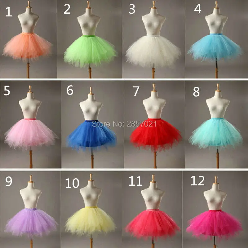 

2017 Hot Sale Multi Color Short Petticoat Jupon Tulle Cheap Bridal Crinoline Underskirt In Stock Petticoats For Wedding Dress