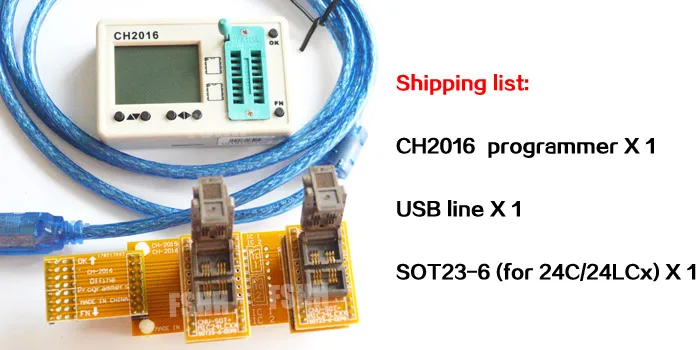 Оффлайн программисты CH2016 SPI FLASH-программист SOT23-6 Тесты разъем (для 24c/24 lcxxx eeprom) производства 1 Перетащите 2 программист