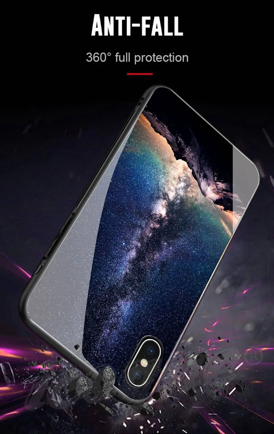 Tempered Glass Case For iPhone X iPhone 8 Plus Case Luxury Space Phone Cover for iPhone 8 6 6s 7 x 8plus Cases for iPhone 7 Plus (2)