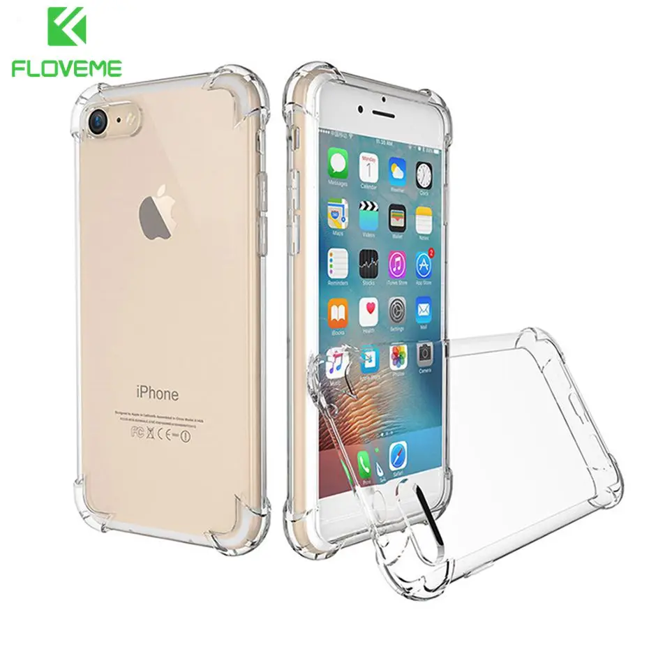 

FLOVEME Anti-knock TPU Case For iPhone XS X 10 7 8 Plus Case Ultra Slim Clear Colorful Cover Case For iPhone X XS 7 8 Plus Cases