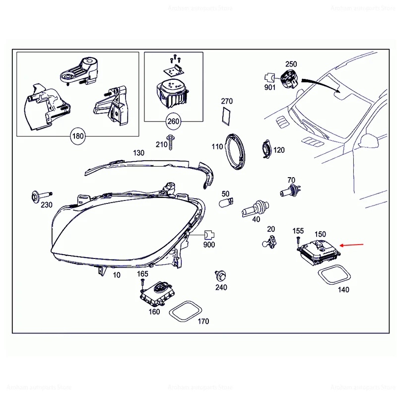Новый модуль управления ксеноновыми головками A2189009103 подходит для Mercedes Benz C class W204