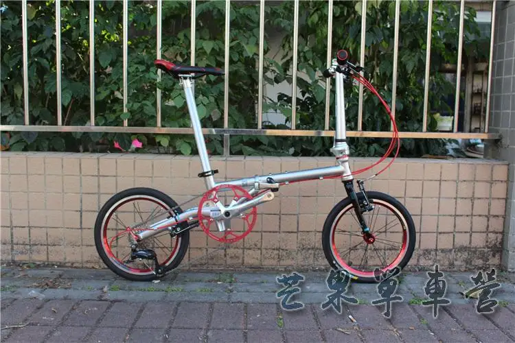 Fnhon CR-MO стальной складной велосипед 1" Minivelo Mini velo 9 скоростной велосипед велосипедный комбинезон V тормоз - Цвет: SLIVER