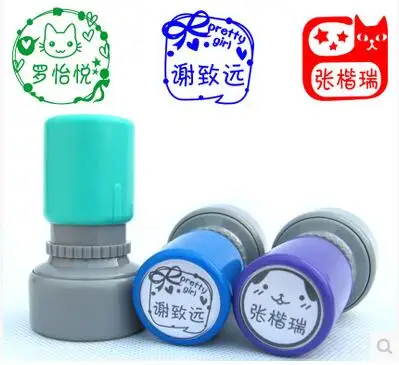 

DIY Custom Stamper Round Self-Inking Stamp Photosensitive seal Customized company name Logo Scrapbooking/Card/Wedding ink pad
