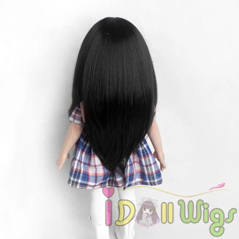 18 дюймов американская кукла парики термостойкие синтетические черные прямые кукольные волосы для куклы с головой 26 см