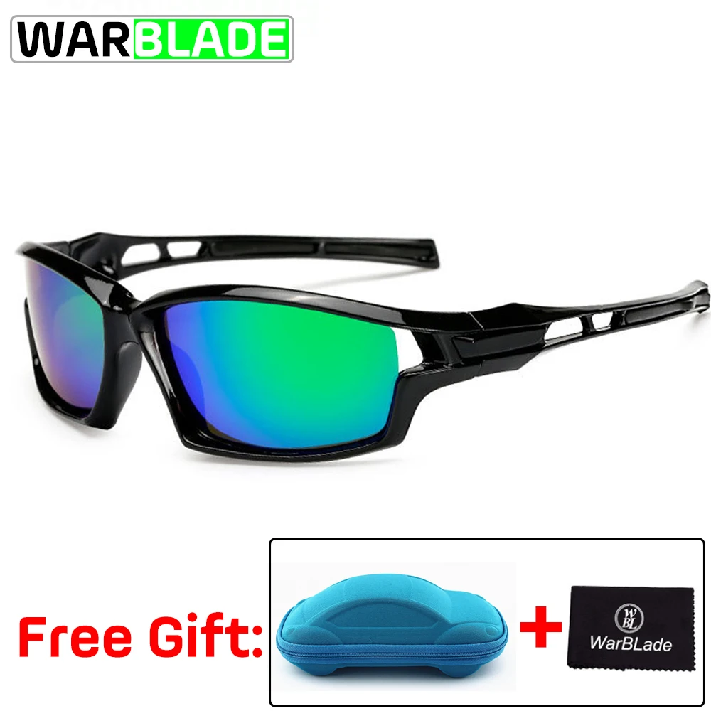 WBL спортивные солнцезащитные очки, поляризационные, очки для велоспорта, для занятий UV400, очки для езды на велосипеде Для мужчин солнцезащитные очки для рыбалки очки gafas - Цвет: green lens