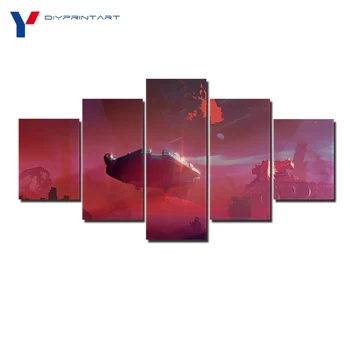 

Starwars Millennium Falcon Stormtrooper 5 Panels Canvas Wall Art Movie Poster for Livingroom Canvas Home Decoration A0752