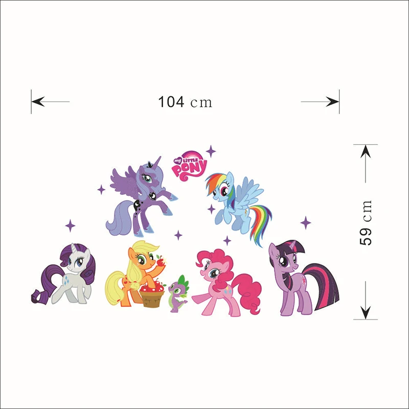 Cute-Pony-anime-wall-decals-My-Little-Horse-3d-vinyl-stickers-kids-bedroom-girls-room-decoration(4)