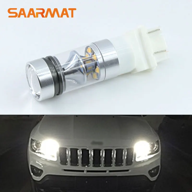 

2PCS White 3157 3057 3155 4144 75W LED DRL Daytime Running Lights Backup Reverse Light For 2011 & up Jeep Grand Cherokee