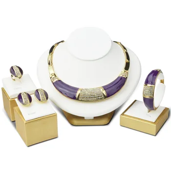 

Accessories Wedding African Beads Jewelry Set Gold Crystal Vintage Earring Bracelet Necklace Fashion Free Gift Box